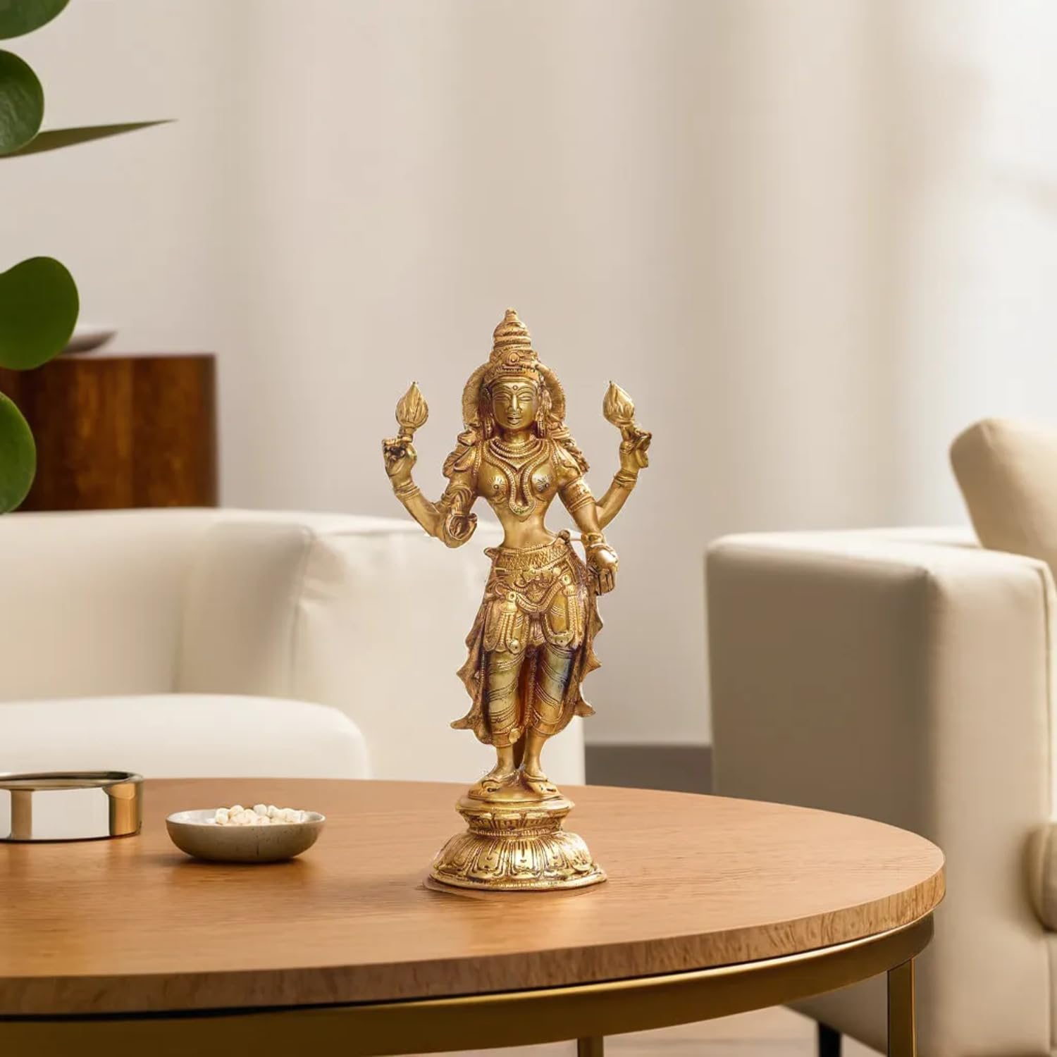 Kartique Brass Maa Lakshmi Standing Considered To Be Auspicious At Home Office Maha Laxmi Idol Dhan Devi Goddess Of Prosperity W